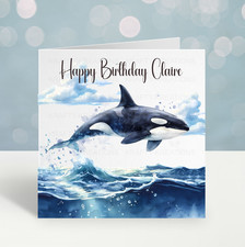Orca Whale Birthday Card |