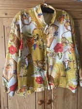 Vintage Tropical Print Silk