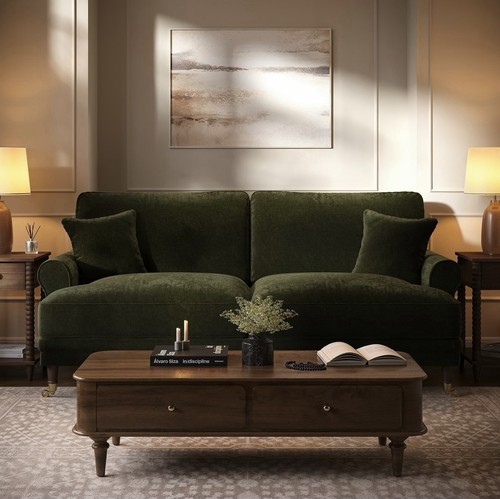 Chenille feather sofa - sofa, three