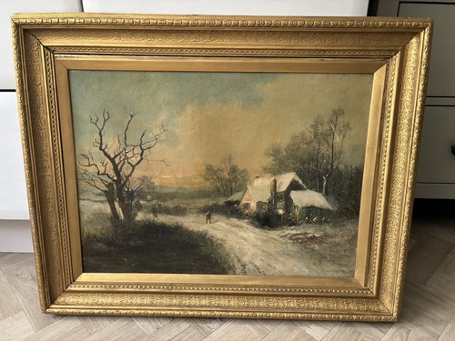 Antique oil painting - , landscape