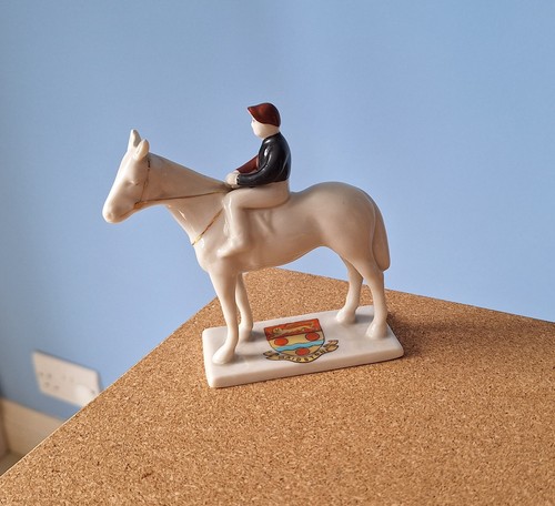 Carlton crested china jockey - carlton,