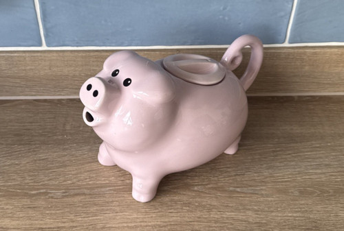 Vintage english pig teapot - vintage,