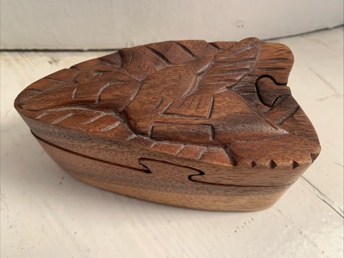 Vintage wooden puzzle box - wooden,