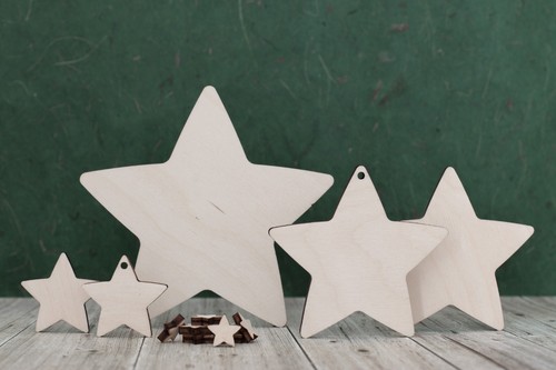 Wooden star shapes plywood - star,