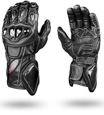Leather Motorbike Gloves Racing Fitted with Carbon Kevlar lined Armours 