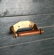Rustic Toilet Roll holder SOLID BRASS vintage Victorian retro old Wc bathroom lo