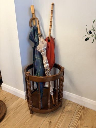 Vintage wooden umbrella stand - wooden,
