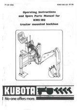 McConnel Kubota Tractor Mounted Backhoe KMS180 MS180 Operators Manual with Parts