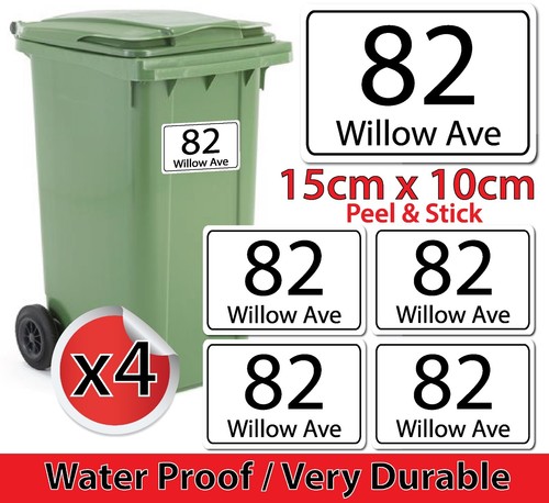Wheelie bin stickers - x4,