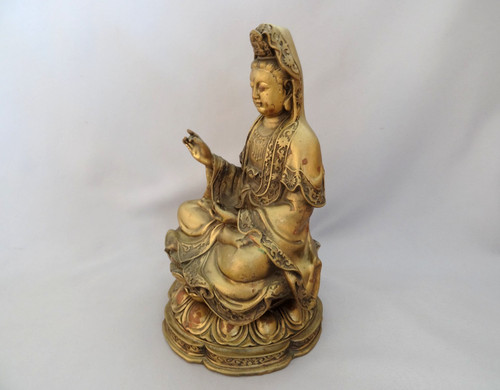 Brass figure guanyin - figure, (kwan