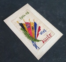 WW1 British  1914-15 French Silk Postcard for Troops on The Western Front