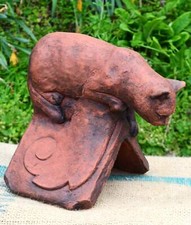 Cat Roof finial 90° angled decorative ridge tile frost proof stone ornament