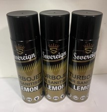3 x SOVEREIGN LEMON TURBOJET AIR SANITISER CAR HOME OFFICE FRESHENER SPRAY P&P