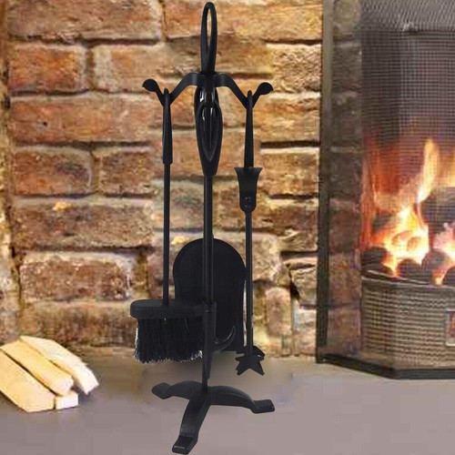 Black piece fireplace - black,