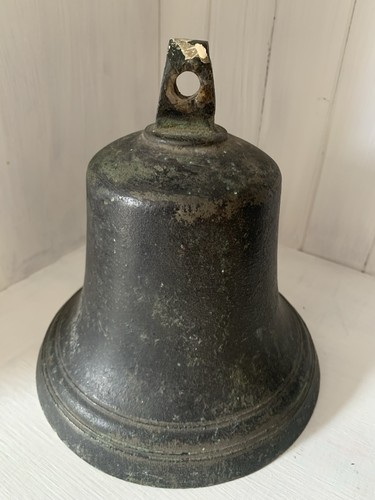 Antique bronze school bell - antique,