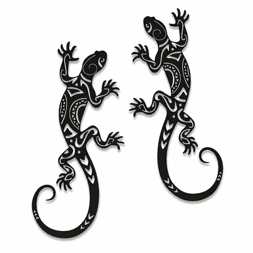 Iron gecko lizard wall - 2x,