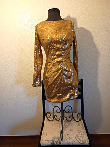 Sherri hill gold long sleeve - long,