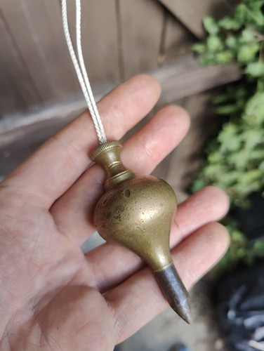 Antique brass plumb - brass, bob