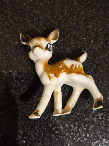 Vintage ceramic fawn figurine - ceramic,