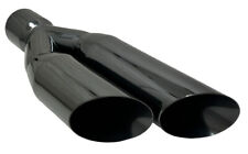 Exhaust Tip 2.50" Inlet 3.50" Dual Outlet 18.00" Long WDSW350018-250-BC-SS 304 S