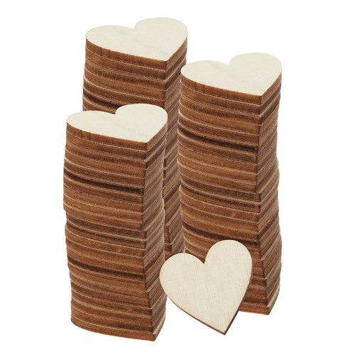 50pcs unfinished wooden heart - unfinished,