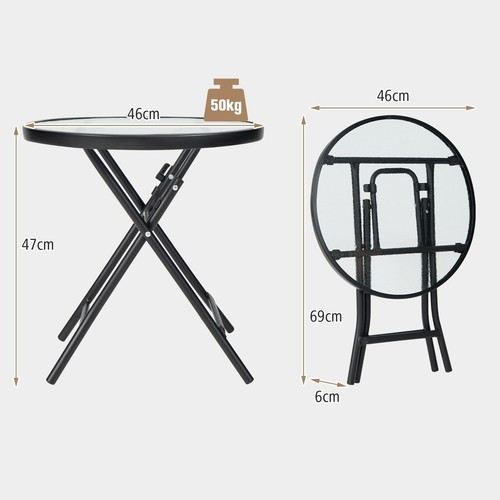 Foldable round bistro - foldable,