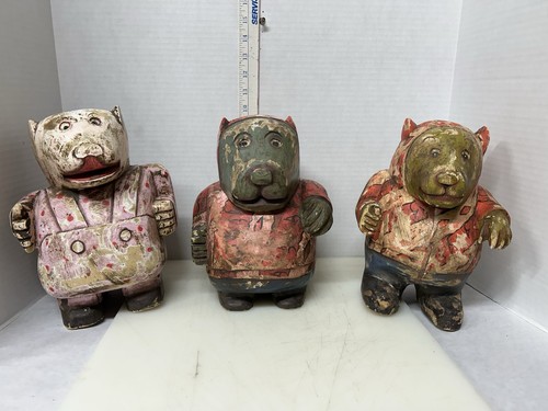 Three vintage large wooden - vintage,