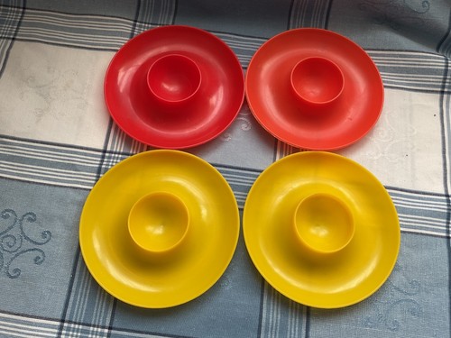 Vintage retro plastic egg cups - vintage,