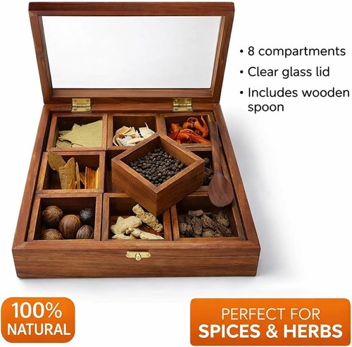 Sheesham wooden spice - box, 9