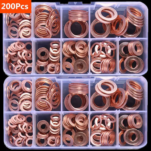 Copper washer assortment kit - copper,
