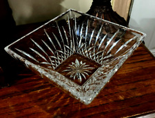 WATERFORD LISMORE Square Bowl. Seahorse Logo. 6 x 2.5"