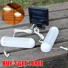 2X Solar Powered Shed Light Rechargeable Garage Garden Indoor Outdoor LED Lights