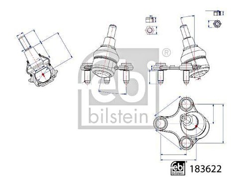 Front ball joint - front, febi
