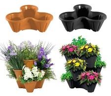 Strawberry Planter Stacking Stackable Outdoor Garden Plastic Plants Bedding Pot