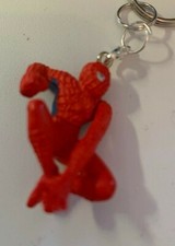 Spiderman Super Hero Charm Key Ring Chain Plastic Red Blue Split Ring 30mm 3d