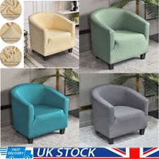 Tub Chair Cover Club Stretch Armchair Spandex Jacquard Round Chair Slipcover UK
