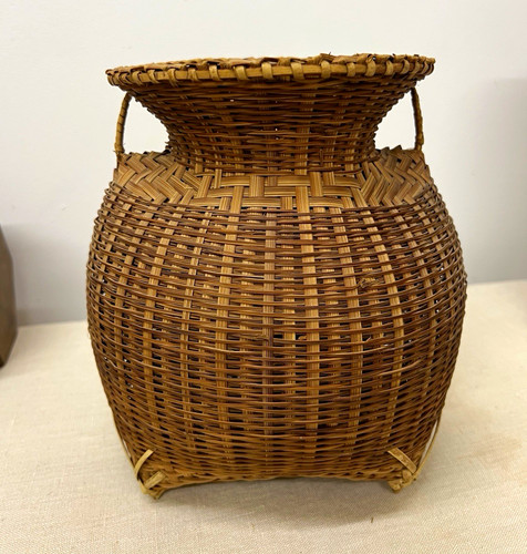 Vintage split bamboo fish - split,