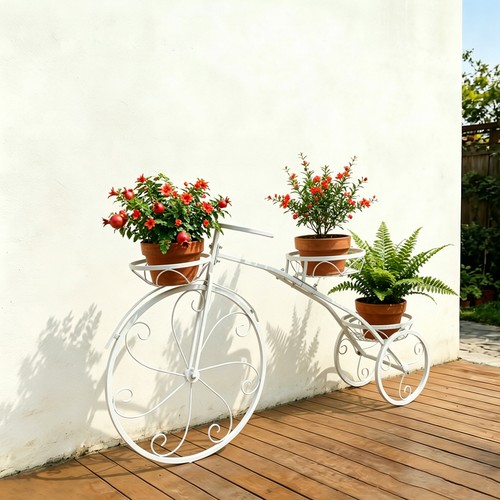 Bicycle plant stand wrought - bicycle,