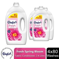 Comfort Fresh Spring Blossom Liquid Fabric Conditioner, 80 Washes 2.4L, 4 Pack