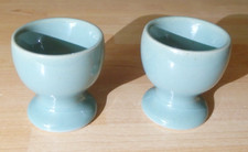 Denby Manor Green 2x Egg Cups Vintage Stoneware Prop Replacement Christmas Gift
