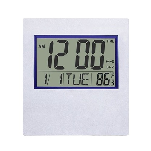 Large lcd digital silver - lcd, clock