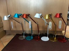Artemide Tolomeo Micro Table Lamp Gold Orange White Red Aluminum Black Blue