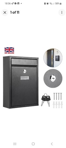 Black large letter box - box, post