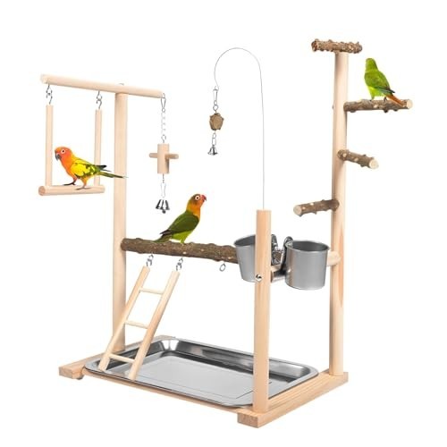 Bird play stand wooden - stand,
