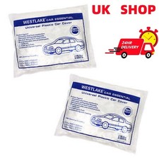 NEW Plastic Disposable Car Cover Temporary Universal Rain Dust Garage UK ✅