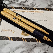 24k Gold Plated Parker 25 Fountain Pen / Ballpoint Writing Pen Set Vintage Gift