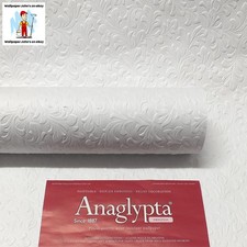 RD314 Anaglypta Wallcovering Textured Paintable Wallpaper Wilton White