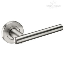 Stainless Steel Door Handles Set Brushed Chrome Internal Door Handles on Rose