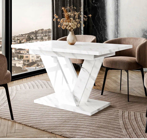 White marble effect extendable - white,