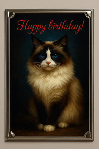 Ragdoll cat birthday card - ragdoll,